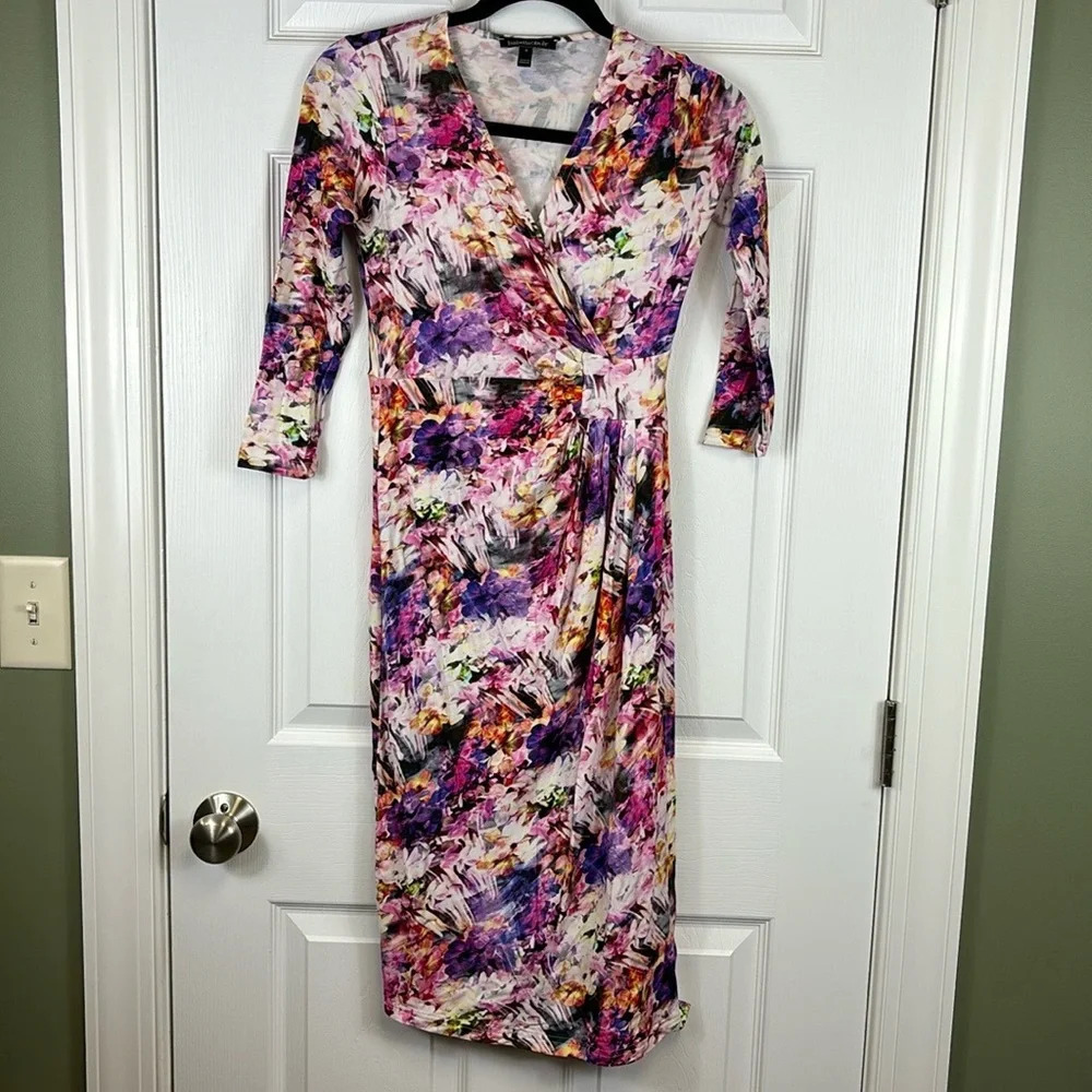 Isabella Oliver Vivien floral faux wrap maternity dress sz 0